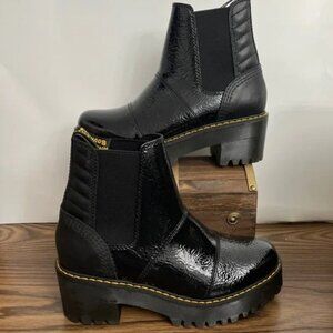 DR. MARTENS Rozalie Distressed Patent Heeled Chelsea Boots